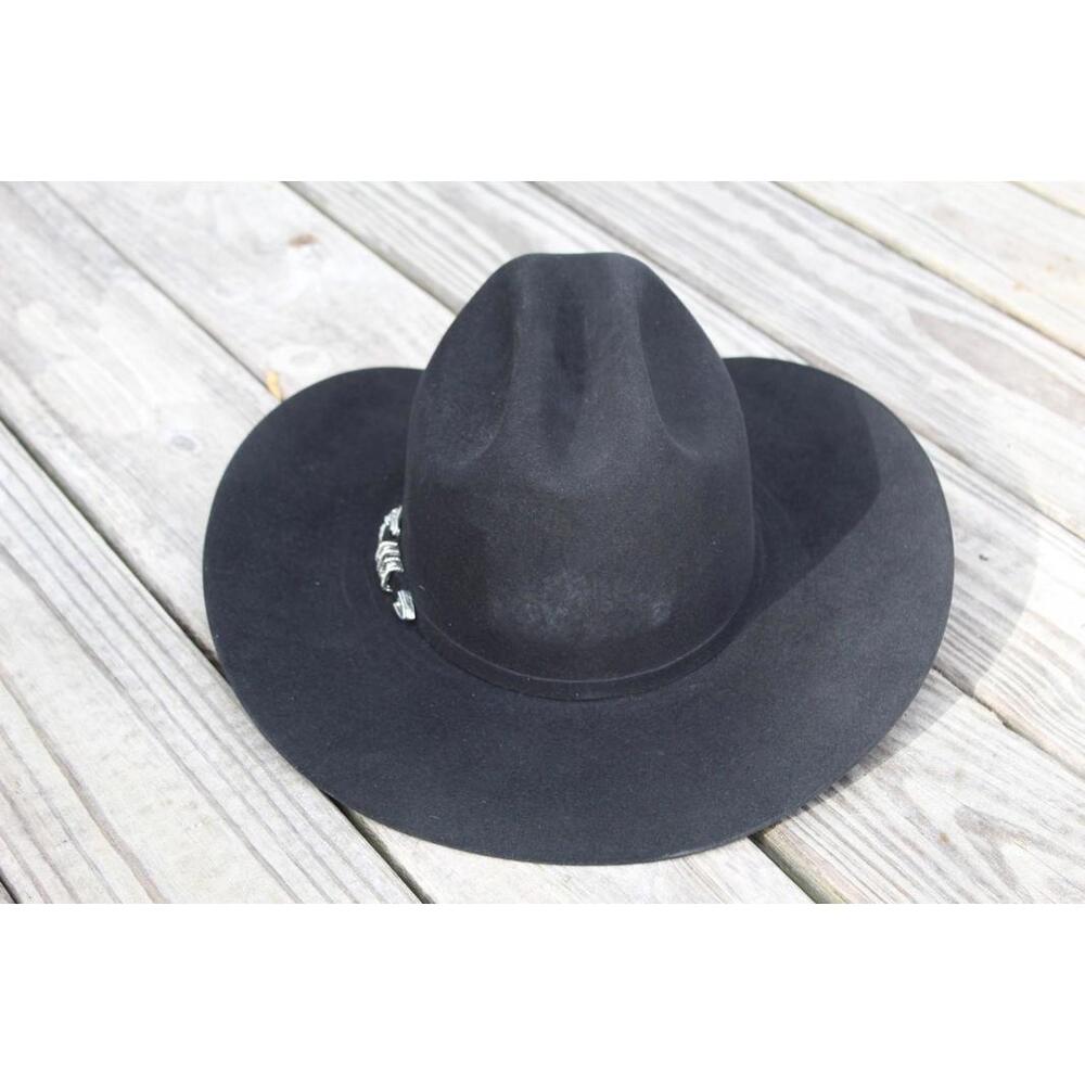 Justin Black Cowboy Hat Sz. 7 1/2 XTWENTYX - Picture 7 of 15
